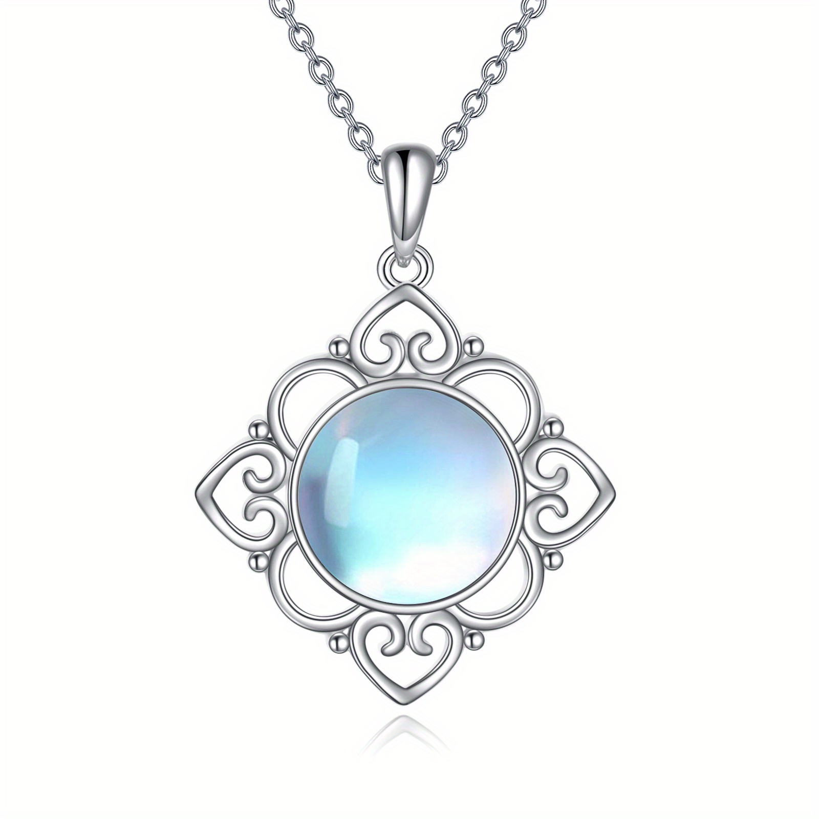 Moonstone Necklace Irish Celtic Knot Pendant Necklace